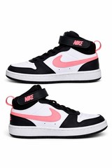 Nike Court Borough Mid 2 CD7783-005 Kids Youth Size 2Y Black White Pink 202