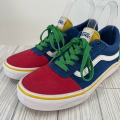Vans Youth Size 5 Color Block Yacht Club Sneakers Red Blue Green Yellow Shoes