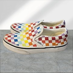 Vans Classic Slip-On Rainbow Checkerboard Skate Shoes US Kids 13.5 Multicolor