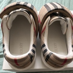 Burberry Nova Check Kids Hook & Loop Low Top Canvas Sneakers US 13 EU 32