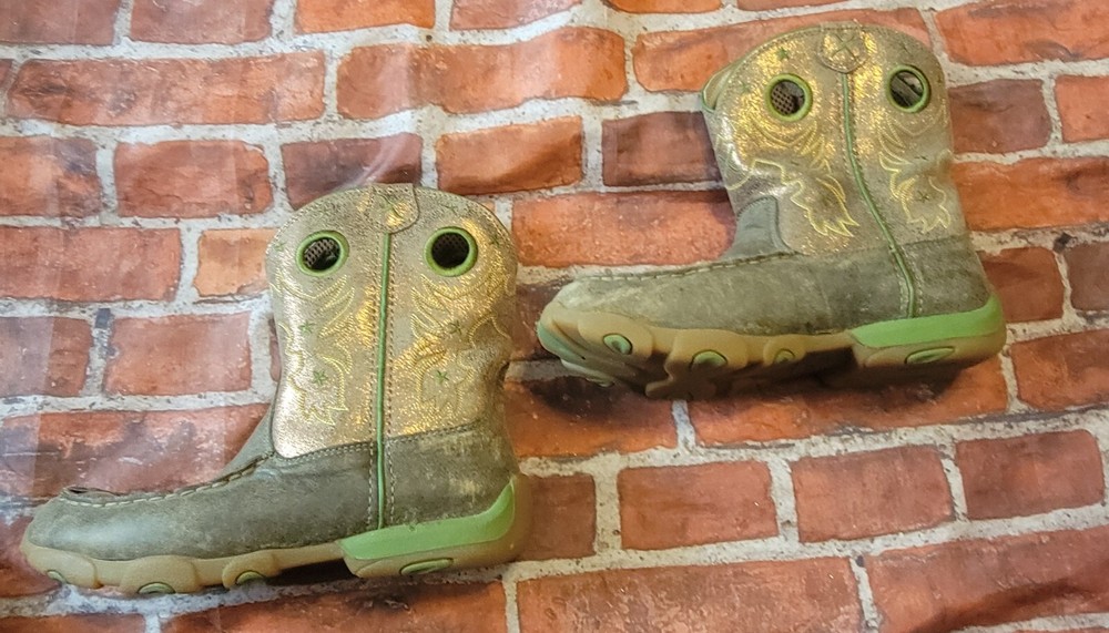 Twisted X Driving Moc Bomber Cowboy Boots YDB0003 Kids Size 5 M