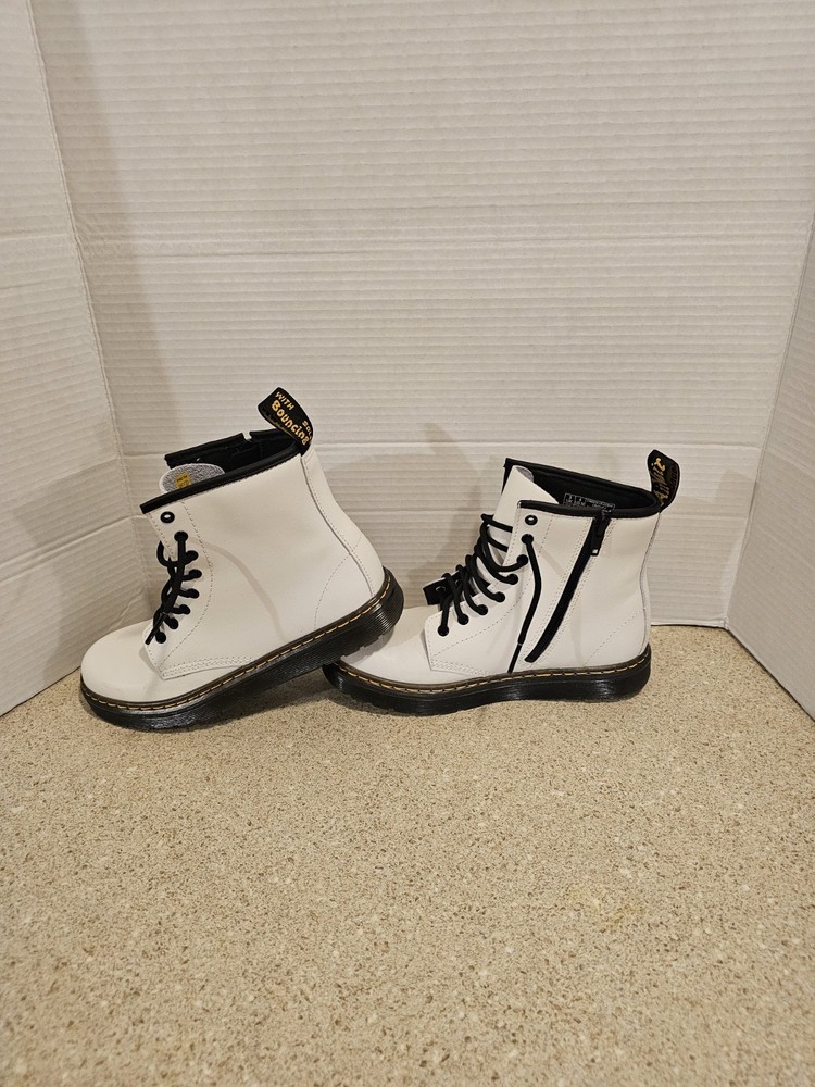 Dr. Martens Zavala Combat Boots White NEW Kids Size US 4