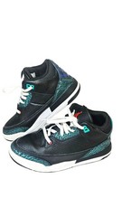BOYS AIR JORDAN 3 RETRO_BLACK/RED-HYPER JADE -SIZE 1