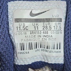 Nike Flex Contact 3 Hook & Loop Sneaker SZ 11.5C Blue Breathable AR4152-400