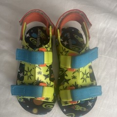 Mini Melissa Possession Space Print Strappy Sandals Hook & Loop US 13