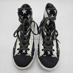 Converse All*Star Junior 6 American Flag Hi-top Stars Stripe Black White Chucks