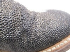 Innovation Kids Size 9 Black Stingray Print Leather Square Toe Cowboy Boots