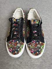 Super Mario Bros Sneakers Canvas Shoes Size 4 Boys Ground Up 2022 Multicolor Blk