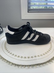 Adidas Superstar Core Black White Sneaker Youth 7, Womens 8.5, Mens 7