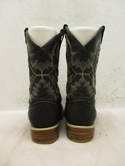 Innovation Kids Size 9 Black Stingray Print Leather Square Toe Cowboy Boots