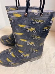 Toddler Construction Print Rain Boots, Size 1, New, Never Used