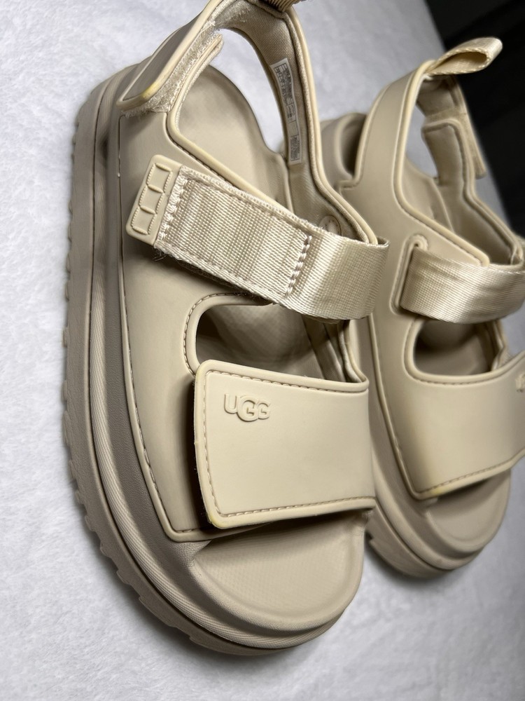 UGG GoldenGlow Kids Hook & Loop Sandal Beige US 2 EU 33.5 UK 1 1152813K
