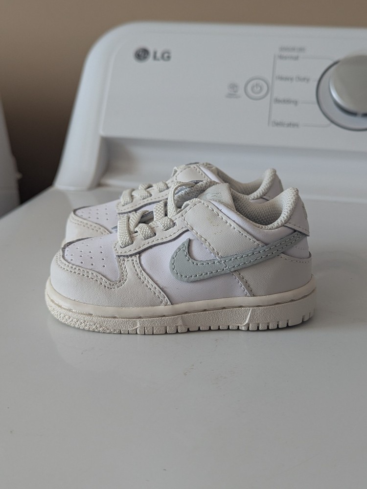 Nike Toddler (TD) Dunk Low White Silver FB9107-108 Size 5C – Good Shape