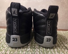 Air Jordan Nike 12 Retro Barons SIZE 8 C black/ grey lace up sneakers