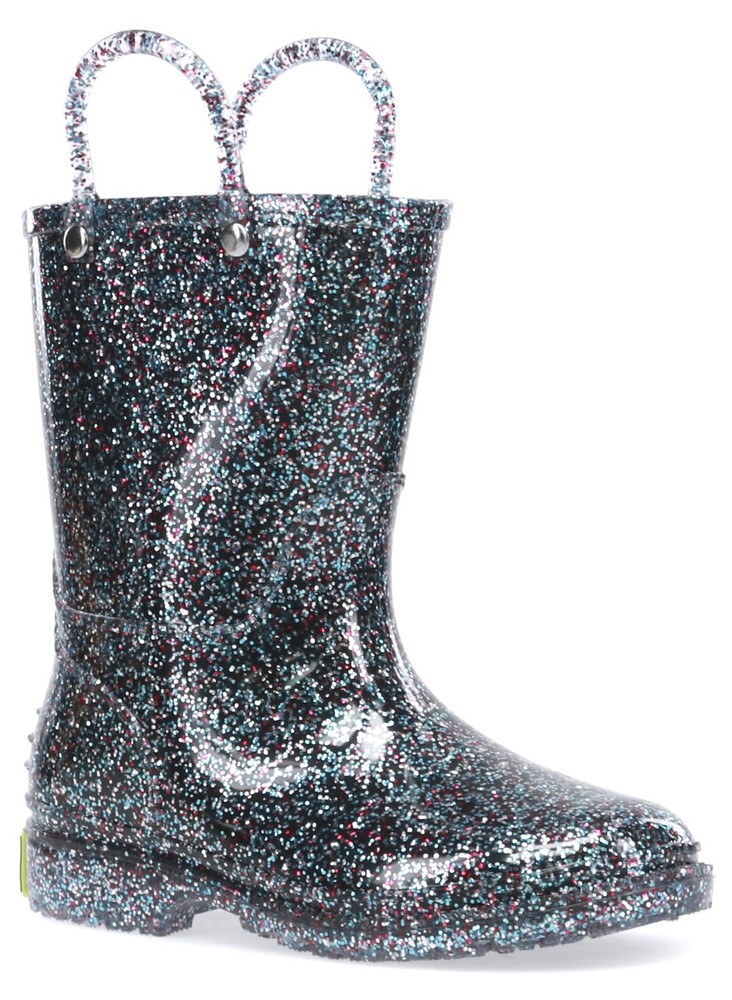 Girls Glitter Rain Boot, Multi, 13 M US Little Kid