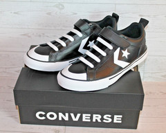 Converse All Star Pro Blaze Black Leather Athletic Shoes Boy / Girl Youth Size 3