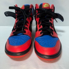 2009 Nike Dunk High Gs Black, Volt Hot Red, Signal Blue 308319-071 Kids Size 5Y