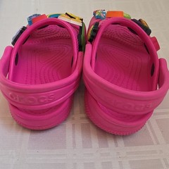 Crocs Classic Kids Clog Sandals Pink Unicorn US 9 Slip-On Adjustable Strap