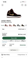 Jordan 1 Heiress Night Matron Size 9.5y