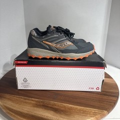 Saucony Cohesion TR14 LTT Kids Low Top Sneakers Gray/Orange Camo Size 2 M