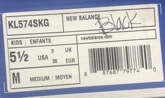 New Balance Grade School 574 Classic Kids Sneaker Black/White/Grey KL574SKG