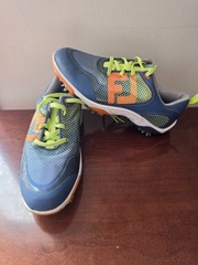 FootJoy Kids Golf Shoes plastic Spikes Blue/Green/Orange US 5 M 45021
