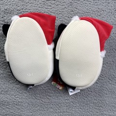 Squishmallows Shoe Kids Size 13/1 White Santa Hat Cat Slippers Holiday Christmas