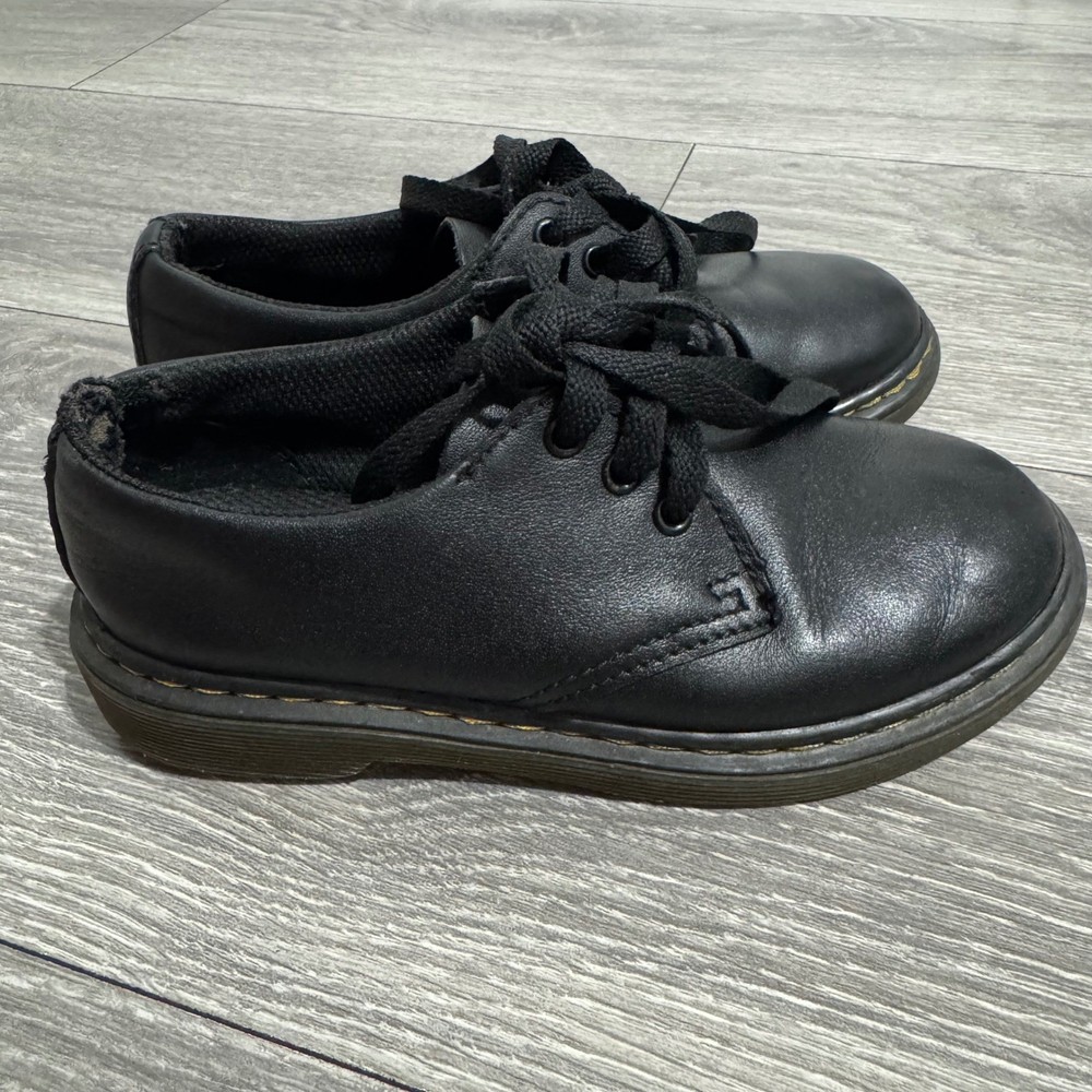 Dr. Martens 1461 J Kids Black Leather Lace Up Derby Shoes Size US 13 Unisex