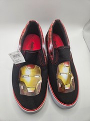 Marvel Avengers Iron Man Black Canvas Slip-On Shoes Sneaker Kid’s Boys Size US 5