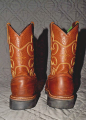 John Deere Kids Size 1.5 Cowboy Boots Brown Leather Western Pull On Youth