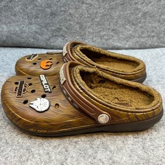 Crocs Star Wars Chewbacca Fuzz Lined Clogs Brown Multi Jibitz Kids Size 6