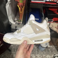 Nike Air Jordan Retro 4 “Sand Linen“ 487724-118White Tan Brown Sz 7Y Women’s 8.5