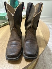 Kids Ariat Boots Western Size 10 Brown/Beige/ Leather / Style 10007602
