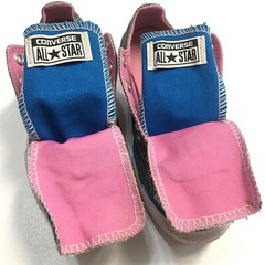 Converse All Star Shoe Double Tongue Canvas Low Top Sneaker Pink Gray Blue Kid 1