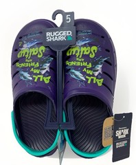 NWT Rugged Shark Big Kids Clogs Boys Size 5 Water Shoes Sandals Sports