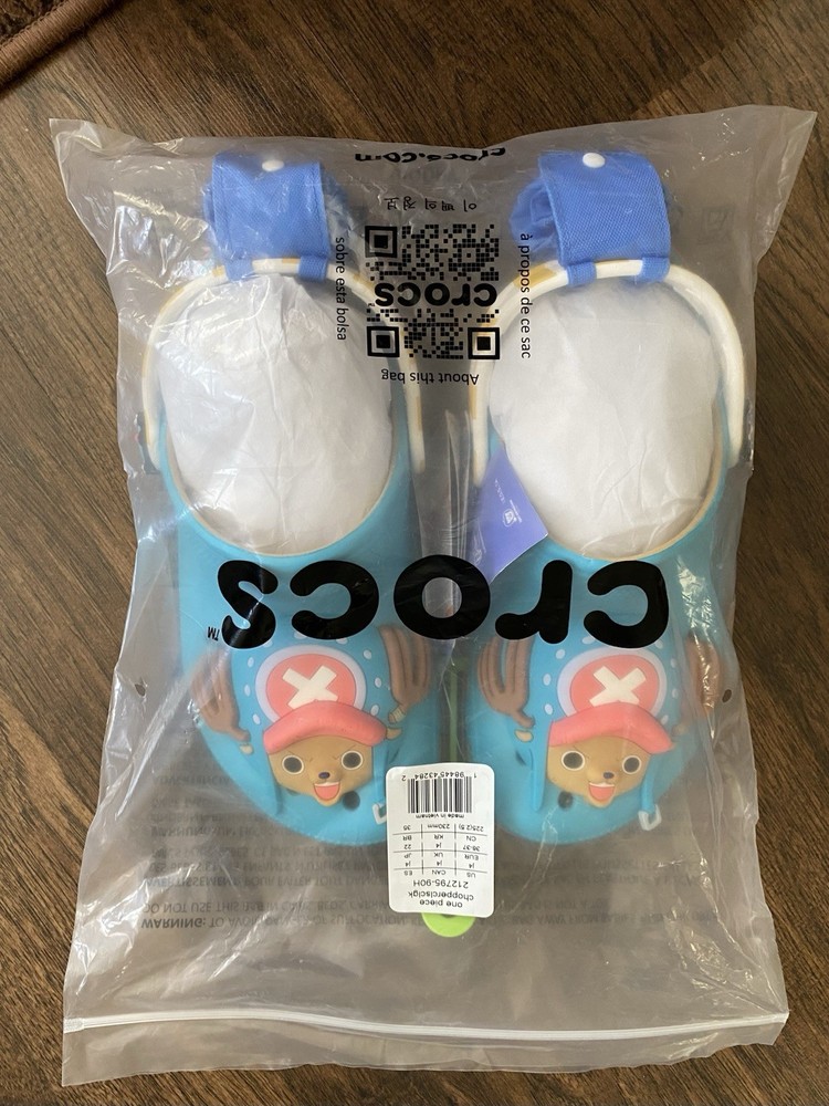 Crocs One Piece Chopper Kids Clog Blue Synthetic Slip-On YOUTH size J4 (W6/M4.5)