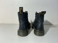 Dr Doc Martens 1460 J Black Leather Combat Boots Zip Kids Youth Size 1 US