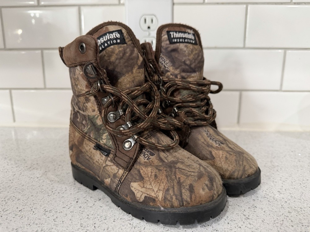 Hunting Waterproof Boots Winter Thinsulate Insulated Camo Youth 9.5 Child Hike