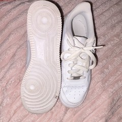 Nike Air Force 1 LE (GS) White/White Leather Low Top Sneaker 6Y DH2920-111