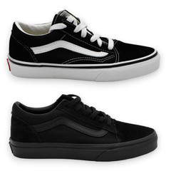 Vans Old Skool Black/White and Black/Black Youth Sizes (Free Shipping)