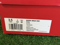 Reebok Smash Edge Kid’s Size 3.5 White and Black, New in Box