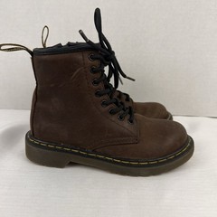 Dr. Martens Delaney AW004 Boots Side Zip Kids Grunge Combat Brown Youth 12 EU 29