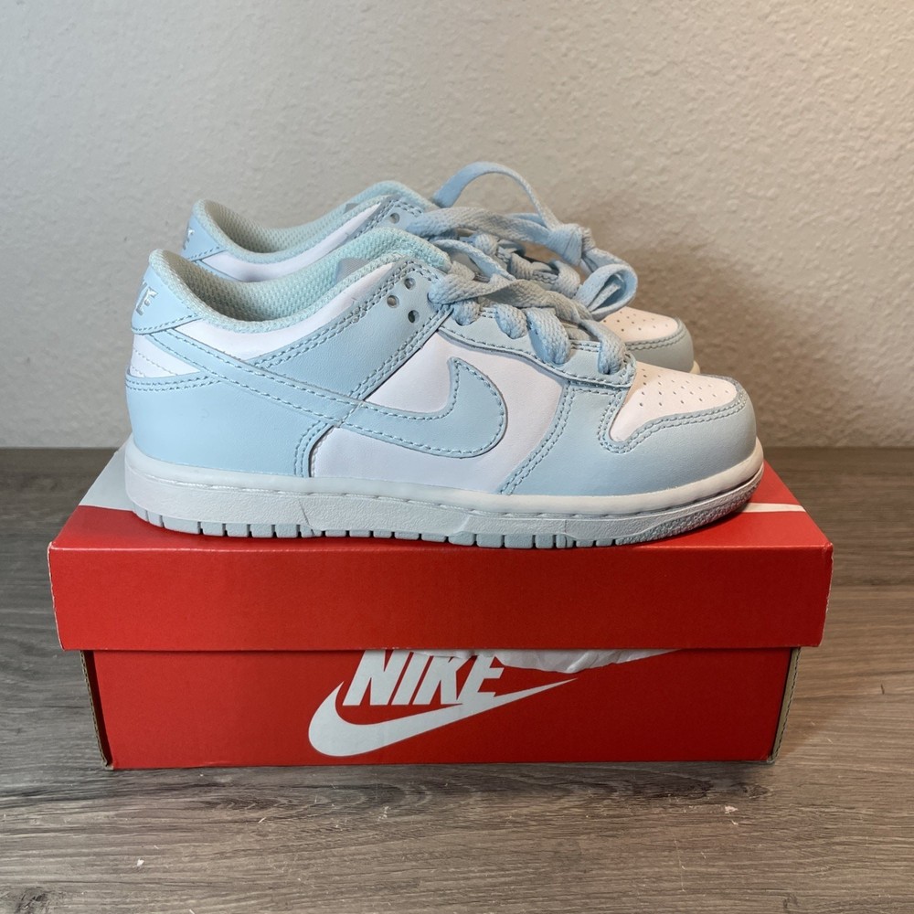 Nike Dunk Low PS Glacier Blue White Toddler Kids Size 12C Shoes FB9108-105 NIB