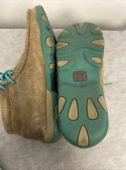 Twisted X Chukka Driving Bomber Turquoise Moc Shoes Kids Size 8 /2