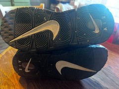 Nike Air More Uptempo Black White Unisex Synthetic Lace Up Shoes Size 4.5Y