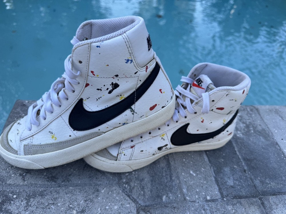 Nike Blazer Mid ’77 ‚Paint Splatter‘ Shoes Sneakers DJ2618-100 Youth Size 5.5Y