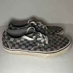 Vans Doheny Black Gray & White Checker Skate Shoes Youth Size 4 Checkerboard
