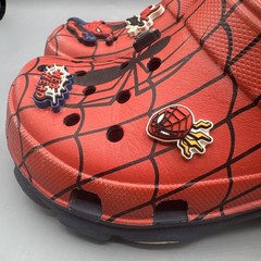 Marvel Crocs Kids Marvel Spider-Man Clogs Red Black Jibbitz Charms Youth Size 1