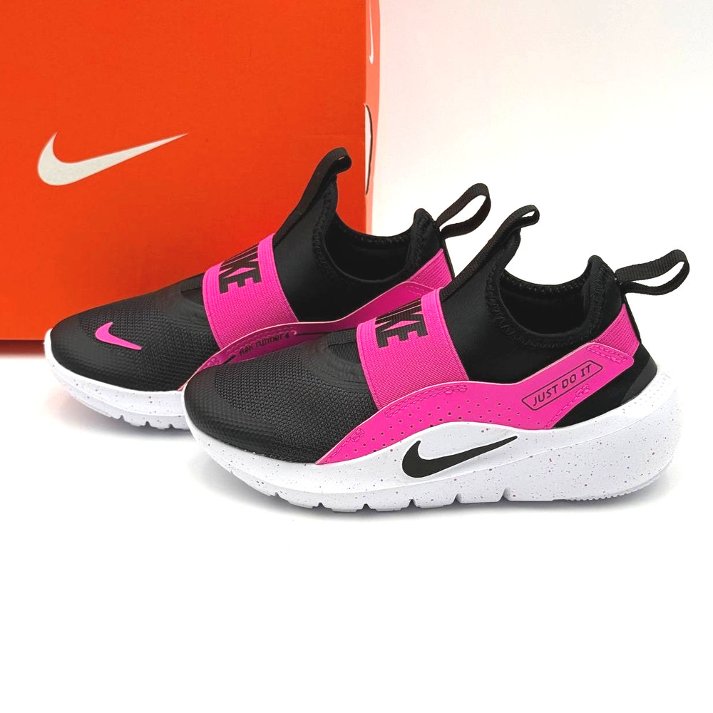 Nike Flex Runner 4 PS Shoes Size 11C Kids Pink Black IF2894-604