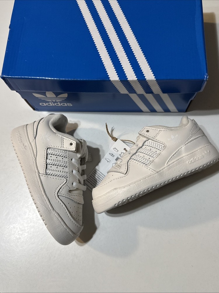 KIDS: adidas Forum Low CL EL I Triple White – IH7923 (Never Worn)
